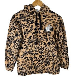 Juicy Couture XS Hoodie Animal Print Leopard‎ Pullover Sweatshirt